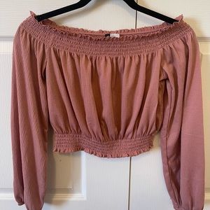 H&M blush pink crop top NWOT